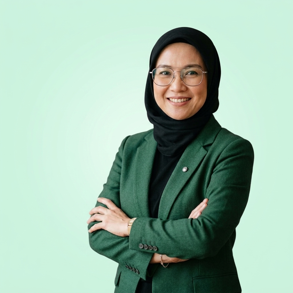 Konsultan Pendidikan Wanita Berhijab Kacamata